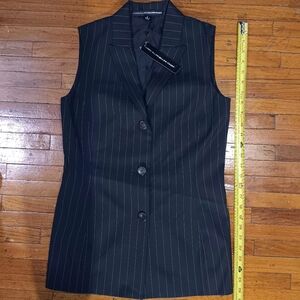 Ellen Tracy Navy Pinstripe Vest
